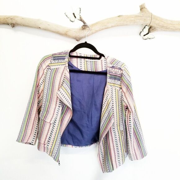 Twelfth street  Cynthia Vincent tweed moto jacket - Picture 1 of 8